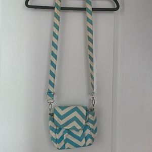 ❗️SALE❗️Blue and White Chevron Camera Bag